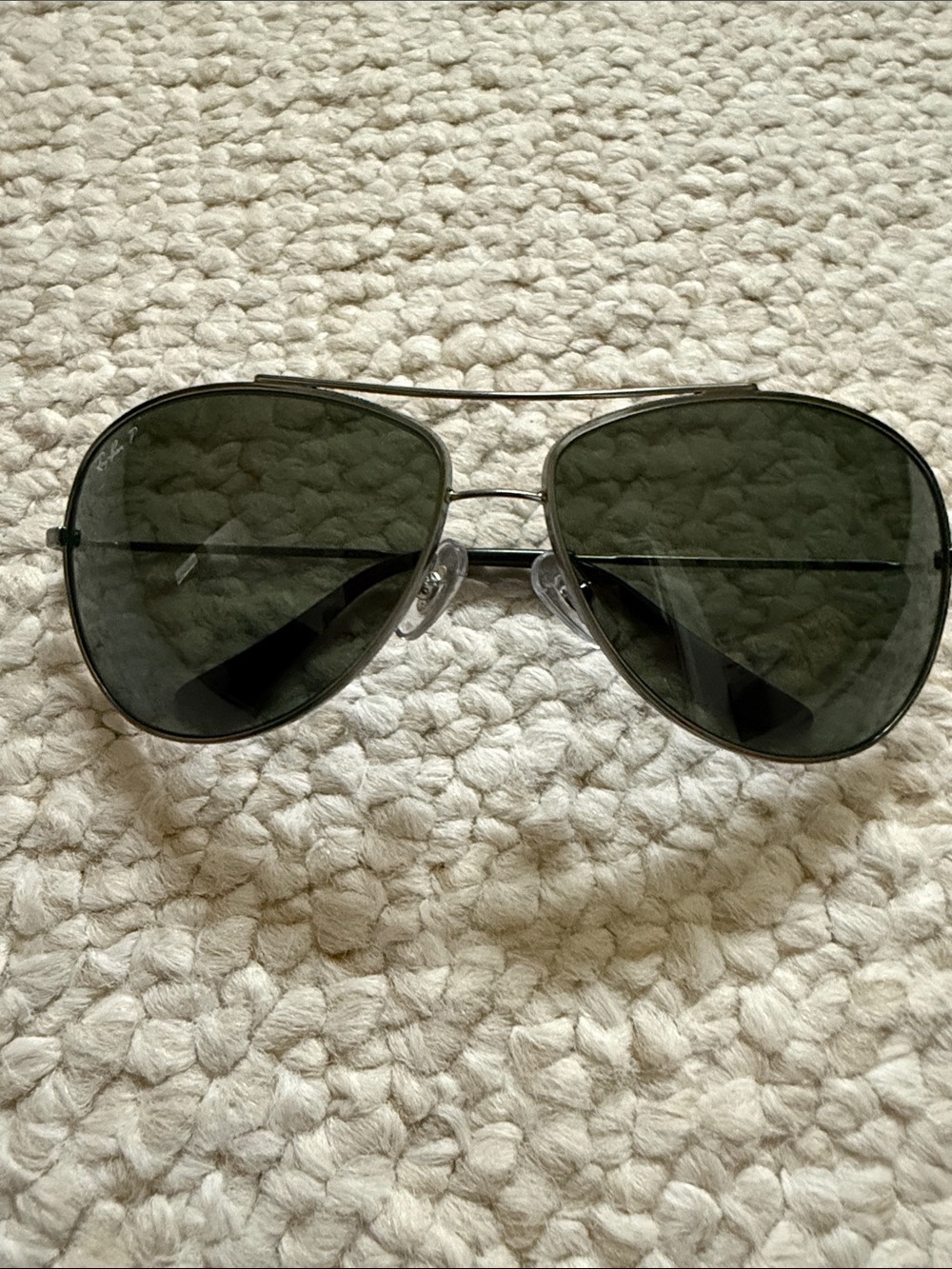 Ray-Ban RB 3293 Silver Frame Sunglasses with Dark Green Lenses
